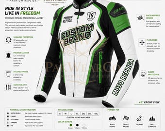 Custom Men Leather Motorcycle Racing Jacket Handmade Biker Protective Gear