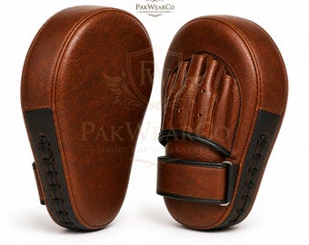 Personalized Leather Boxing Focus Mitts, Custom Punch Pads, MMA Muay Thai Training Gear