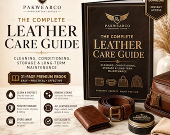 Leather Care Guide PDF, Cleaning & Conditioning eBook, Maintenance Tips, Stain Removal, Digital Download