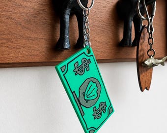 Seashell Dollar NFC Keychain | Tap to Share Smart Tag + Personalized Keychain
