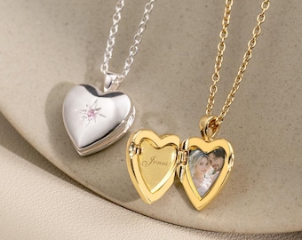 Collana con ciondolo a cuore e pietra portafortuna, collana incisa, collana a strati, regalo personalizzato per donne, gioielli da sposa per coppie