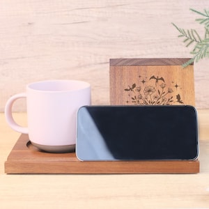 Custom Engraved Wooden Bookshelf Decor, Personalized Book Lover Gift, Fantasy Reader Shelf Insert, Library Decor with Cup Holder