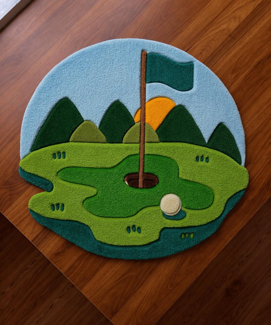 Golf Ramp Rug Hand-tufted Golf Course Landscape Rug, Wool Golf Lover Home Decor - Etsy