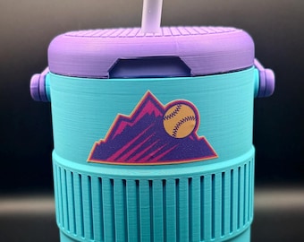 Portabevande termico retrò stampato in 3D con coperchio con cannuccia / Portabevande in stile vintage / Colori personalizzabili / Bicchiere per feste estive / Regalo unico