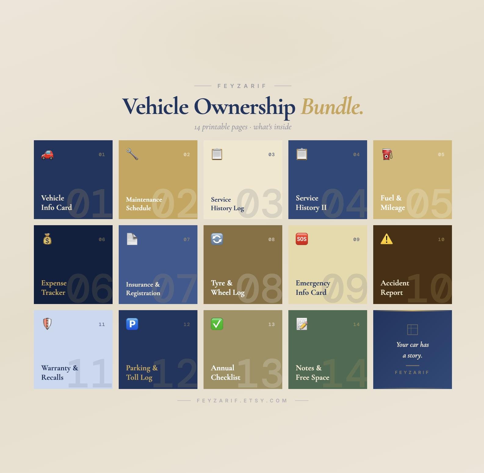 Car Maintenance Log Printable | Vehicle Bundle Service Record - Etsy