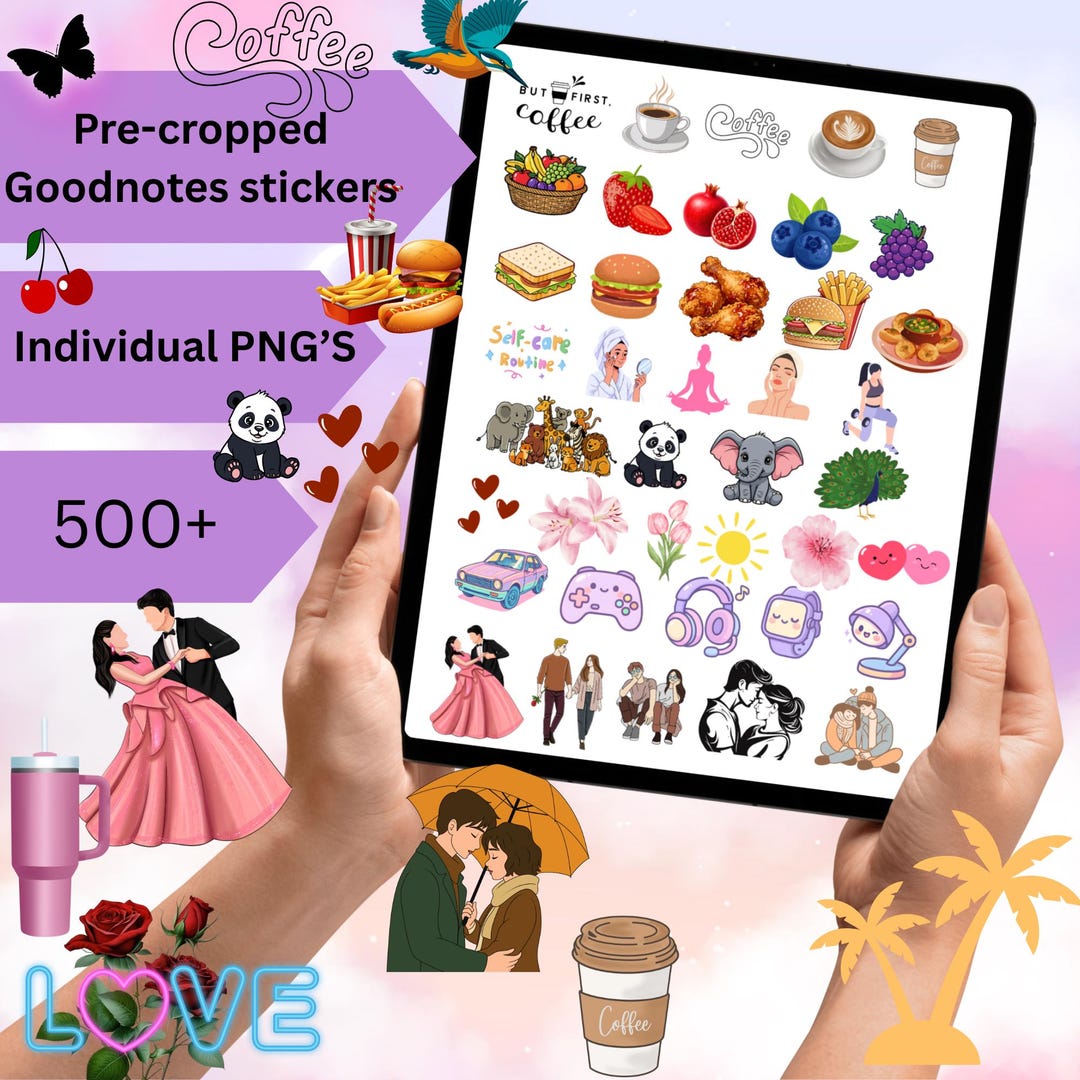 Stickers Notes Digital 500+ Digital Sticker Bundle, Good Notes Stickers, Individual Png ...