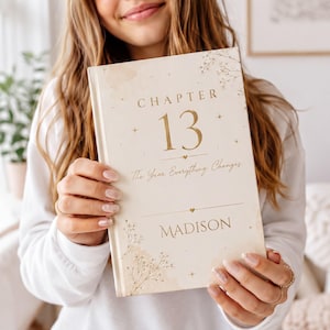 Tonårsflickjournal, inbunden med blommigt omslag, matt finish (150 linjerade sidor)