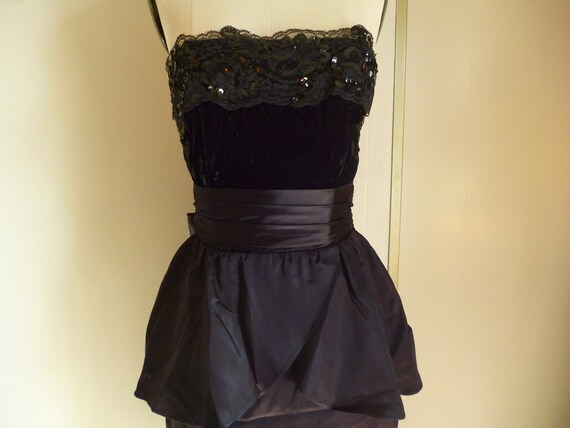 satin and velvet dress