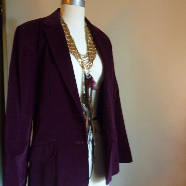 Burgundy Velvet Blazer / Jacket