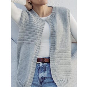 Ladies Rib Sweater Vest Knitting Patterns, Womens Waist Coats, Small - 2XL, PDF Download