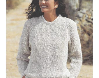 Very Easy Ladies Jumper Knitting Patterns, PDF Download, Size 30-42" Chest