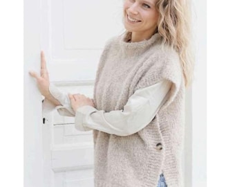 Patrones de tejido para chalecos de mujer, talla 36-60" de pecho, descarga en PDF