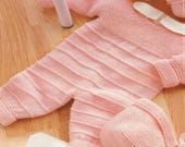 Easy Baby Romper Knitting Patterns, Garter & Stocking Stitch, 0-9 Months, PDF Download