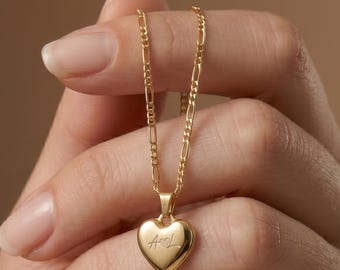 Gepersonaliseerde naamketting hart | 925 sterlingzilver goud vermeil gravure