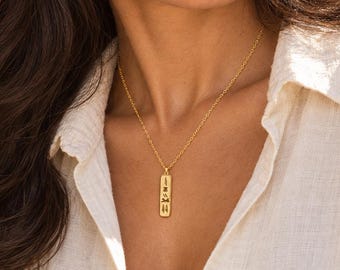 Colar com Cartucho Egípcio, Colar Personalizado com Nome em Hieróglifos em Prata de Lei 925 e Ouro, Joia Personalizada com Nome Egípcio, Presente de Natal