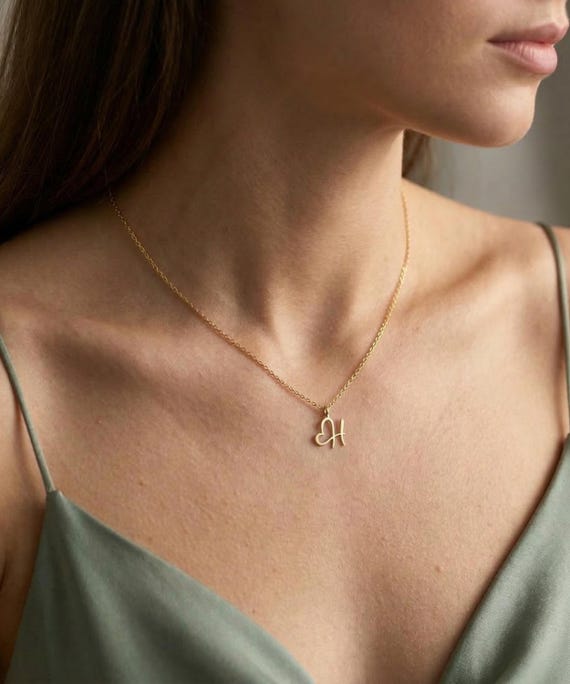 Herz Initialen Kette Personalisiert Buchstaben Anhänger Gold Silber Geschenk Geburtstagsgeschenk