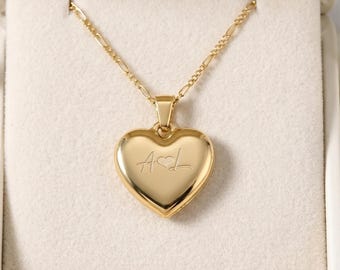 Personalized Heart Name Necklace | 925 Sterling Silver Gold Vermeil Engraving