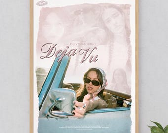 Olivia Rodrigo Deja Vu-poster, albuminspirerad musikväggkonst (oramad)