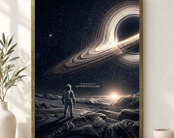 Interstellar Poster Unframed, Artistic Sci Fi Space Movie Wall Art, Cosmic Cinema Fan Decor Print