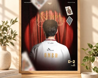 Oner T1 Worlds 2026 Poster Unframed, Unscripted League of Legends Jungle Player Wall Art, Esports Fan Decor