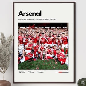 Arsenal 2025/26 Premier League Champions Signed Framed - Autograph Print Football Memorabilia (Unframed)