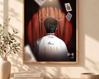Keria T1 Worlds 2026 Poster Unframed, Unscripted League of Legends Support Player Wall Art, Esports Fan Gift