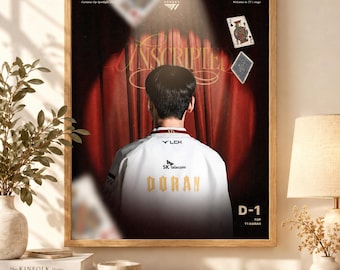 Doran T1 Worlds 2026 Poster Unframed, Unscripted League of Legends Top Player Wall Art, Esports Fan Decor