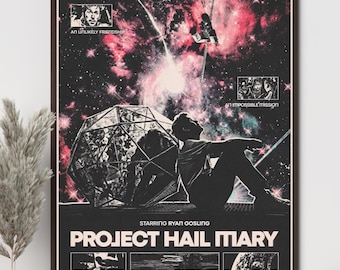 Project Hail Mary Sci-Fi Movie Poster, Minimalist Wall Art Print (Unframed)