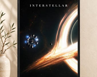 Interstellar Black Hole Poster Unframed, Cosmic Sci Fi Movie Wall Art