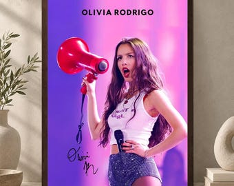 Olivia Rodrigo Concert Poster Unframed, Live Stage Performance Wall Art, Pop Music Fan Decor