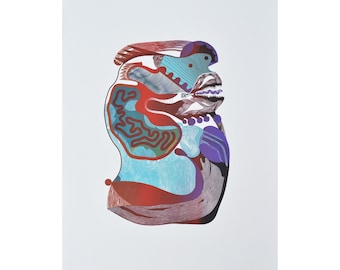 Handgemaakte drakenvis zeefdrukkunst - zeefdrukkunstwerken met visthema