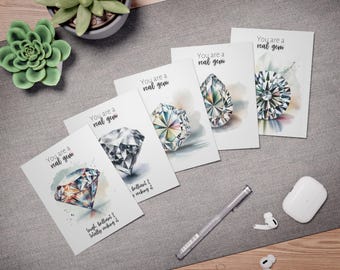 You are a real Gem Watercolor Diamond Greeting Cards (5-Pack)