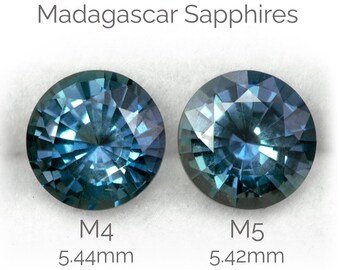 Round Teal Blue Sapphire, 5.4mm/0.74ct Madagascar Sapphire, M4 / M5 Untreated Loose Sapphire, Gemstone for engagement ring, gift for her