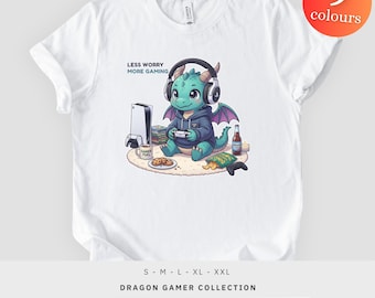Camiseta Dragon Gamer para hombre, estampado de videojuegos de fantasía, regalo para gamers, camiseta unisex