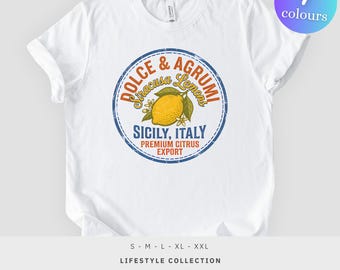 58 - Camiseta Dolce and Agrumi Lemon, estampado de vacaciones con cítricos italianos, camiseta unisex