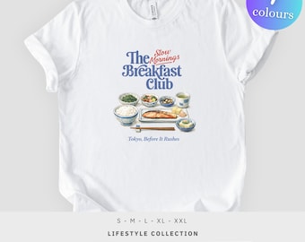 Camiseta Slow Mornings Breakfast Club, acuarela de bandeja de comida japonesa, regalo para amantes de la gastronomía, camiseta unisex