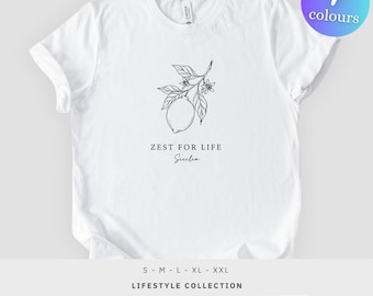 Camiseta Zest for Life, estampado de rama de limón de Sicilia, camiseta unisex