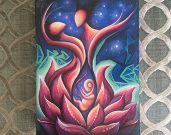 The Seed of Soulmates - Prints Flat or Wood - Visionary Artwork by Tiffinity Art.