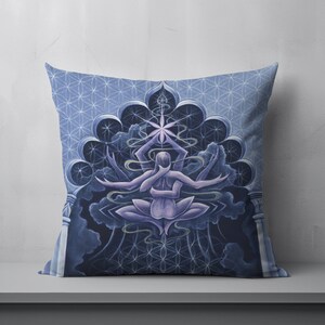 Sensual Lovers Throw Pillow - Sexy Throw Pillow - Flower of Life Decor - Sacred Geometry Gift - Gift for Lovers - Visionary Art Pillow