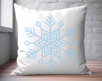 Snowflake Throw Pillow - Christmas Pillow- Faux Suede Square Pillow - Winter Throw Pillow - Christmas Decor - Winter Decoration