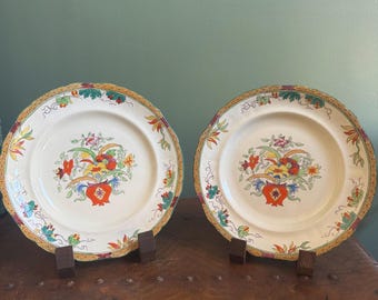 Mason’s Patent Ironstone China Plates • Vintage Floral Imari Style • 1960s–1980s English Ceramics