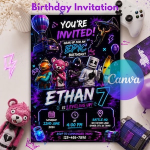 Fortnites Birthday Printable - Etsy