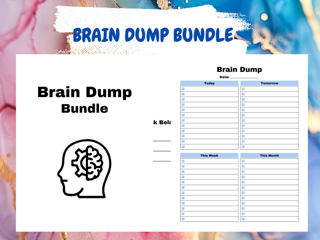 Brain Dump Bundle | Mental Clarity | Brain Dump Printable Template ...