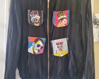 Womens, size extra small, Freddy Mercury, Queen, sheer, black, blazer jacket