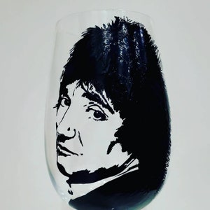 Hand Painted Rod Stewart Wine Glass - Etsy