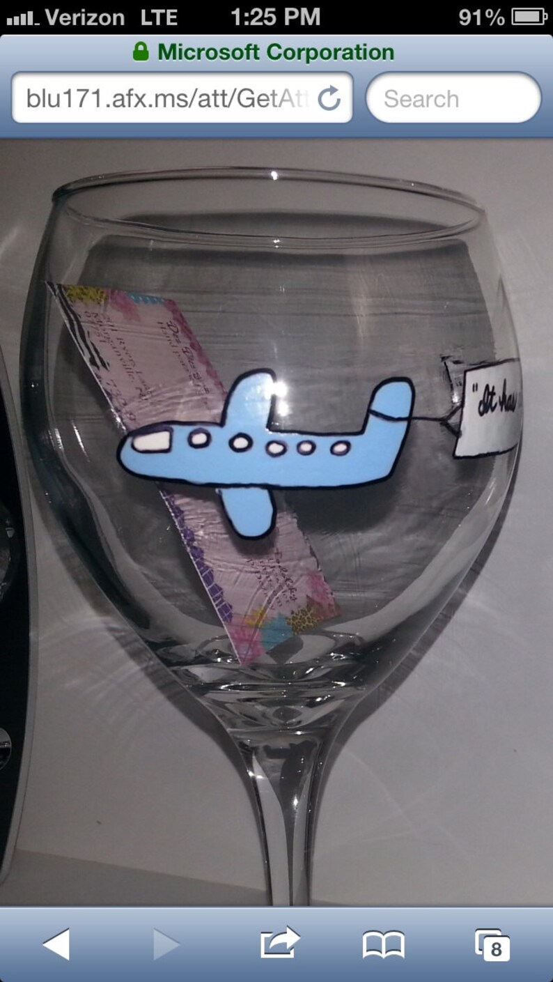Wine Glass Plane Engagement Announcement Banner Custom Hand Etsy