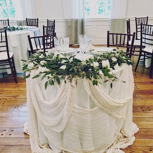 Boho Cream Color Choice Cheesecloth  34" Table Runner Weddings Special Events Centerpiece Beautiful Hand Dyed Cotton Cheesecloth Runner