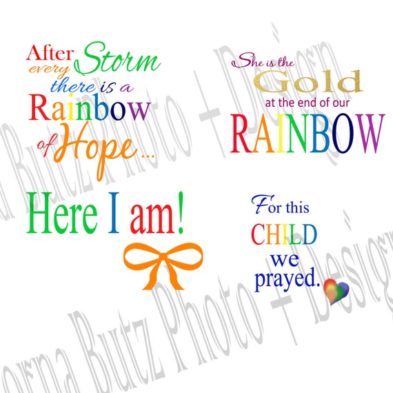Download Instant Download Of Rainbow Baby Quotes Templates On Etsy