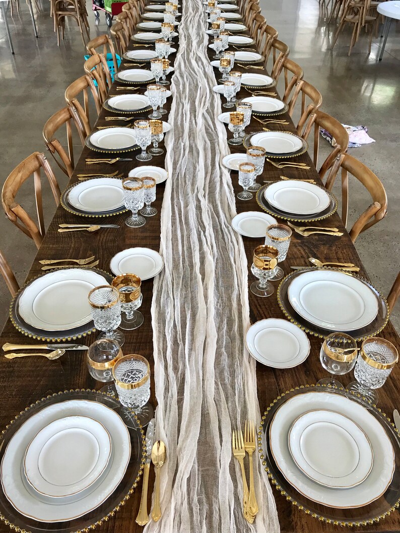 Cheesecloth Table Runner Sheer Elegance MOST SHEER Minimalist Etsy