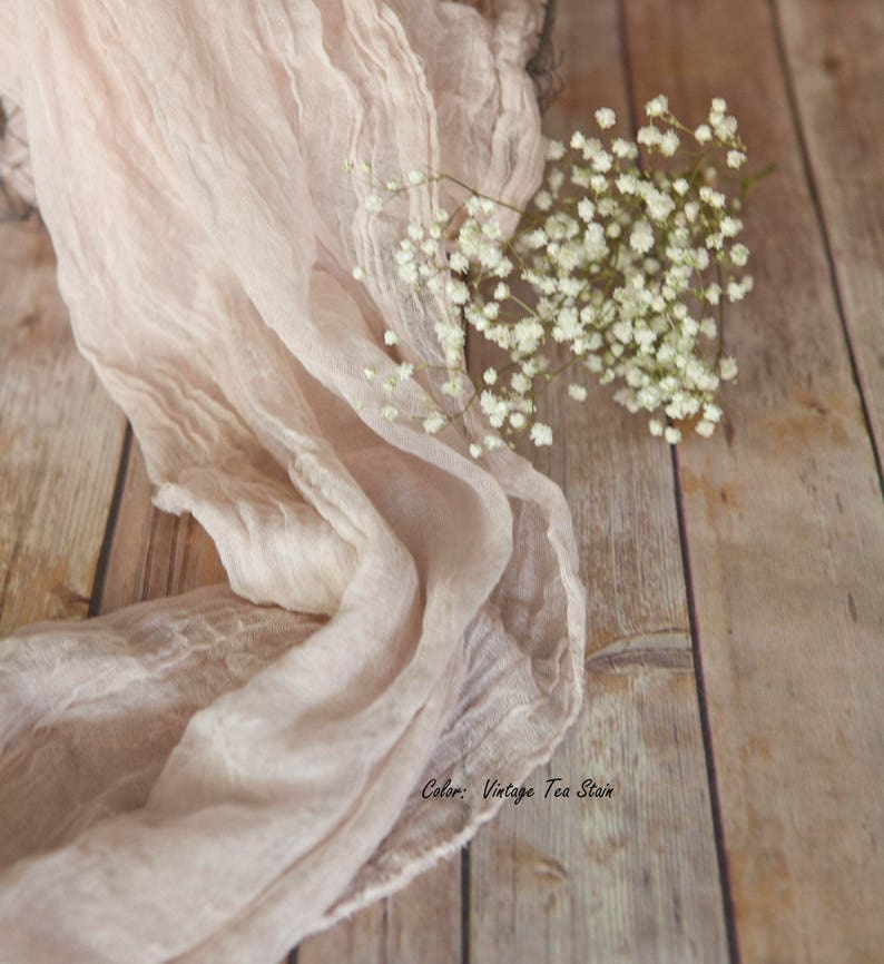 Nude Tone Table Runner Weddings Special Events Centerpiece Decor Hand Dyed Cotton Scrim Cheesecloth Runner Length Choice Color Choice